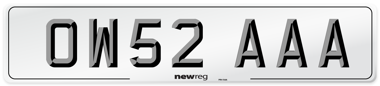 OW52 AAA Number Plate from New Reg